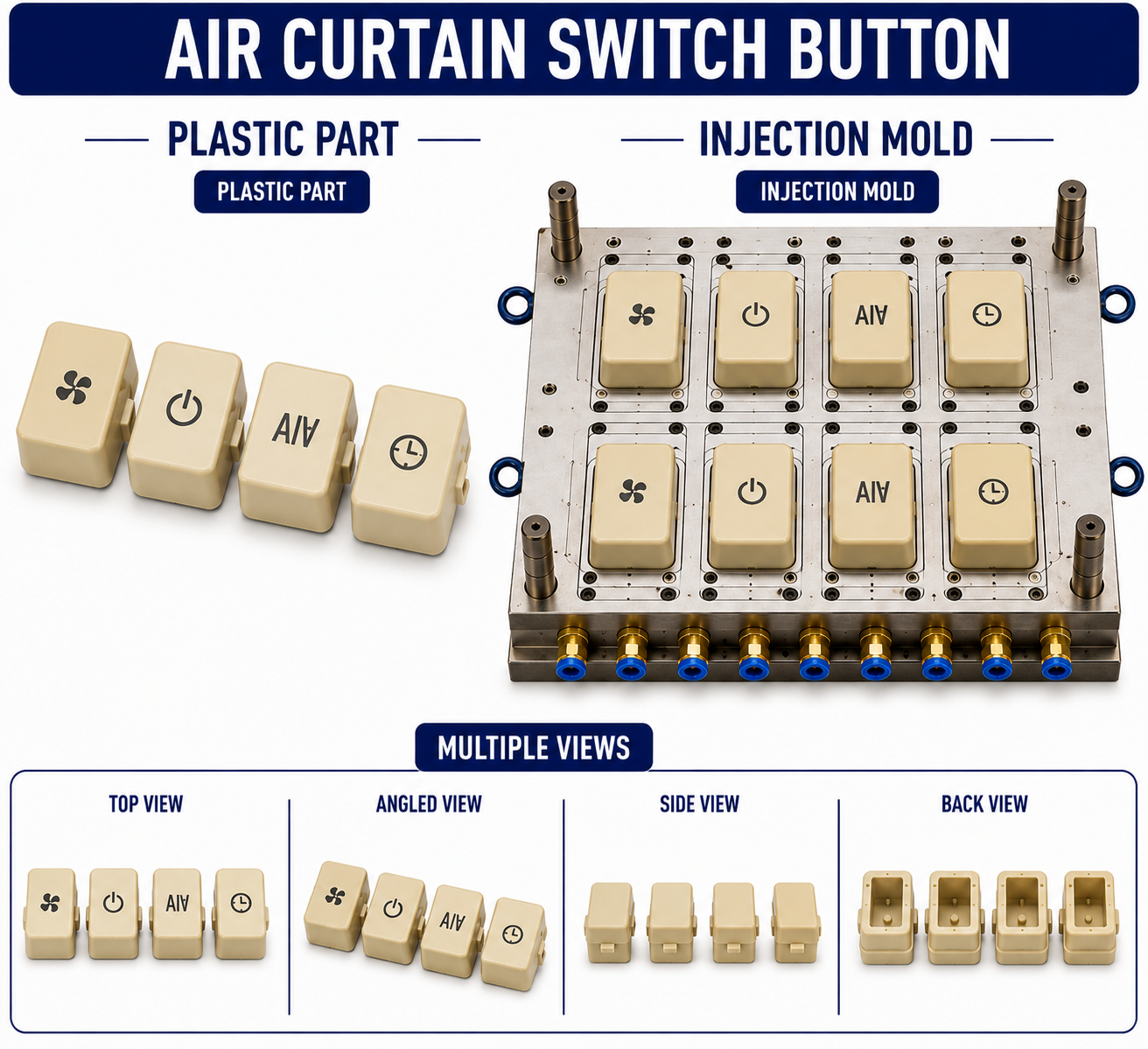 Air Curtain Plastic Switch Button Mould and Moulding Service